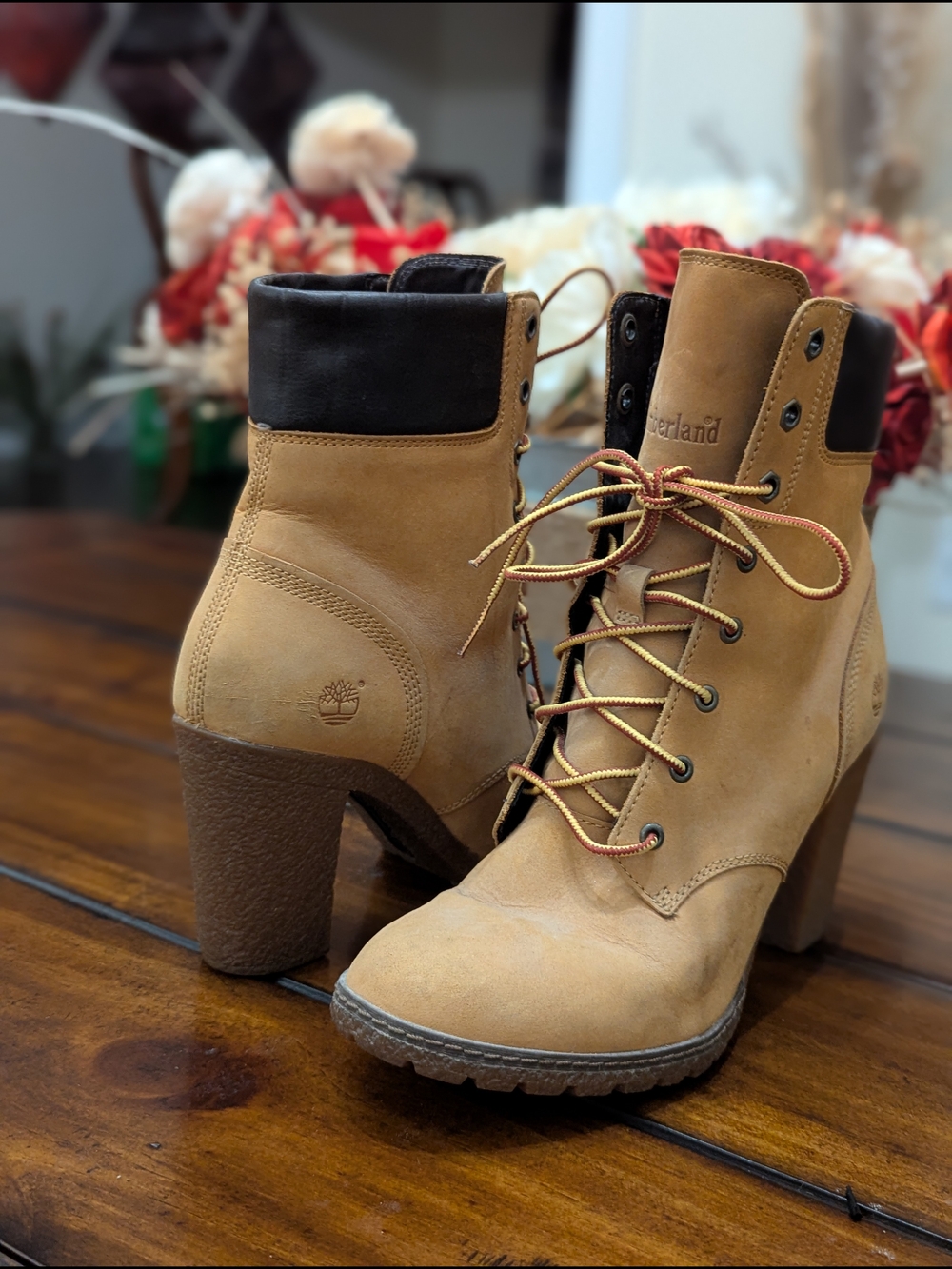 🚨 Timberland Allington Heeled Lace Up Boots Wheat Nubuck Size 8